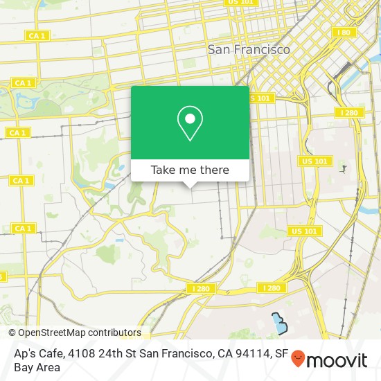 Mapa de Ap's Cafe, 4108 24th St San Francisco, CA 94114