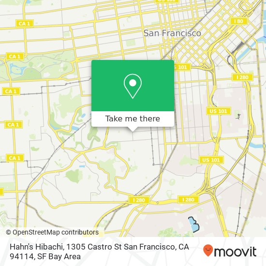 Hahn's Hibachi, 1305 Castro St San Francisco, CA 94114 map
