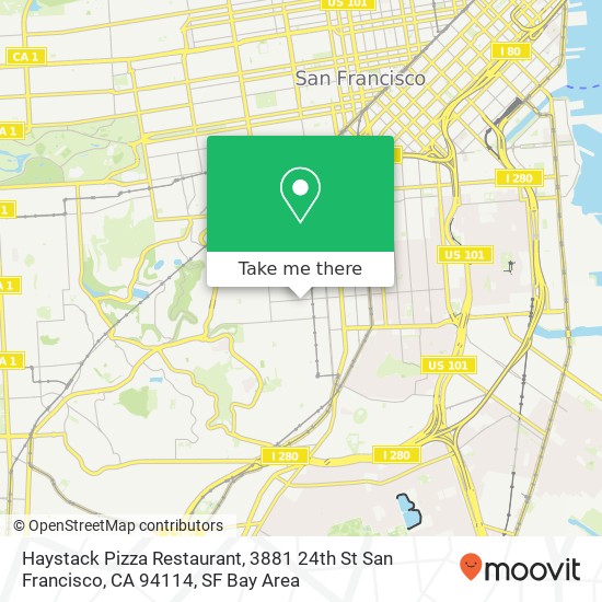 Mapa de Haystack Pizza Restaurant, 3881 24th St San Francisco, CA 94114
