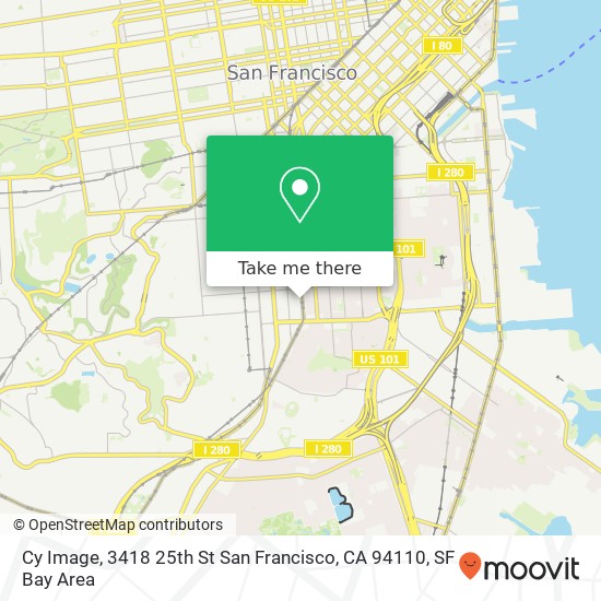 Mapa de Cy Image, 3418 25th St San Francisco, CA 94110