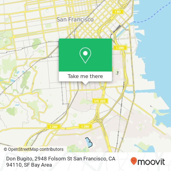 Mapa de Don Bugito, 2948 Folsom St San Francisco, CA 94110