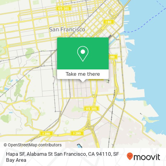Mapa de Hapa SF, Alabama St San Francisco, CA 94110