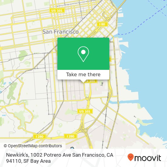 Mapa de Newkirk's, 1002 Potrero Ave San Francisco, CA 94110