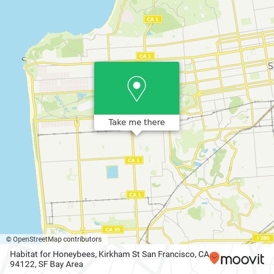 Habitat for Honeybees, Kirkham St San Francisco, CA 94122 map