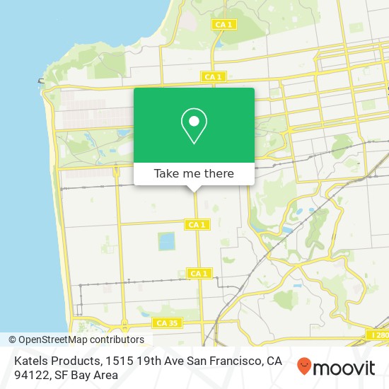 Mapa de Katels Products, 1515 19th Ave San Francisco, CA 94122