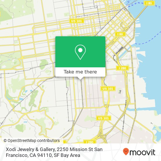 Mapa de Xodi Jewelry & Gallery, 2250 Mission St San Francisco, CA 94110