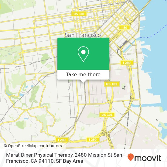 Mapa de Marat Diner Physical Therapy, 2480 Mission St San Francisco, CA 94110