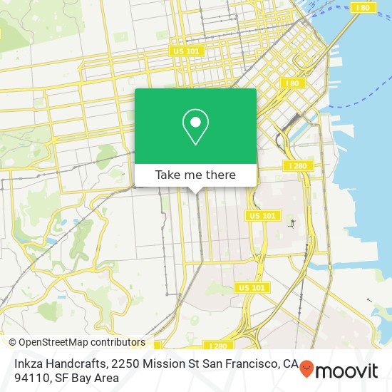 Mapa de Inkza Handcrafts, 2250 Mission St San Francisco, CA 94110
