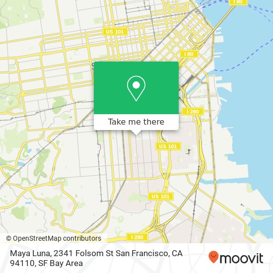 Mapa de Maya Luna, 2341 Folsom St San Francisco, CA 94110