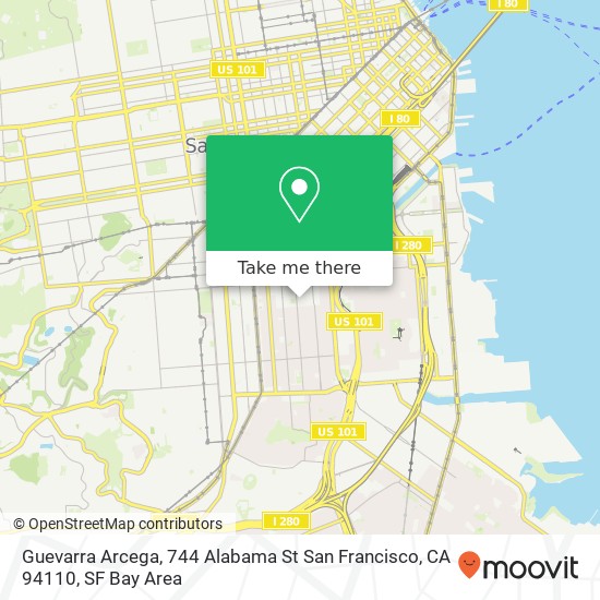 Mapa de Guevarra Arcega, 744 Alabama St San Francisco, CA 94110