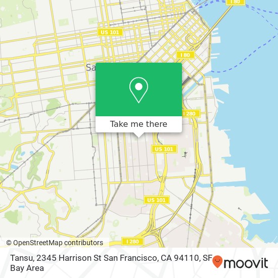 Mapa de Tansu, 2345 Harrison St San Francisco, CA 94110