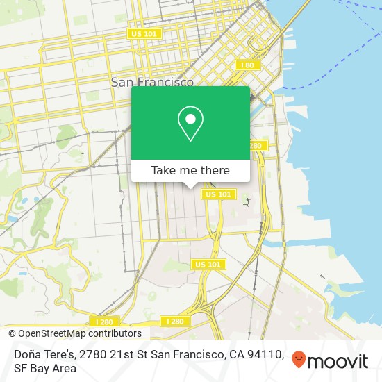 Mapa de Doña Tere's, 2780 21st St San Francisco, CA 94110