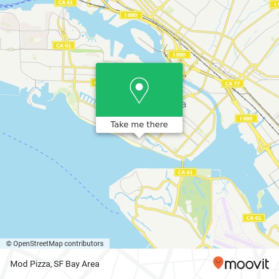 Mapa de Mod Pizza, 2308 S Shore Ctr Alameda, CA 94501