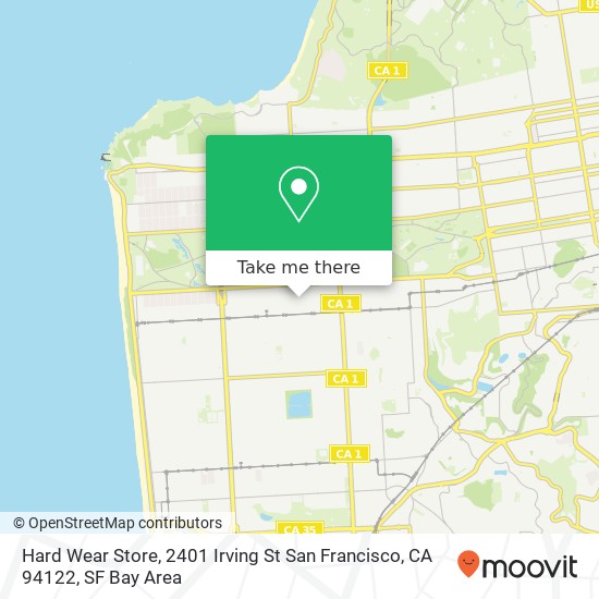 Mapa de Hard Wear Store, 2401 Irving St San Francisco, CA 94122