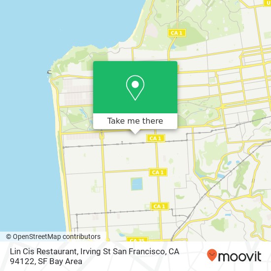 Mapa de Lin Cis Restaurant, Irving St San Francisco, CA 94122