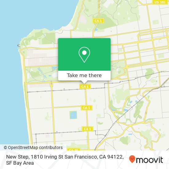Mapa de New Step, 1810 Irving St San Francisco, CA 94122