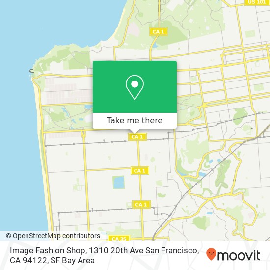 Mapa de Image Fashion Shop, 1310 20th Ave San Francisco, CA 94122