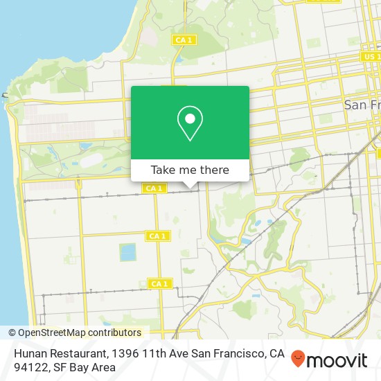 Hunan Restaurant, 1396 11th Ave San Francisco, CA 94122 map