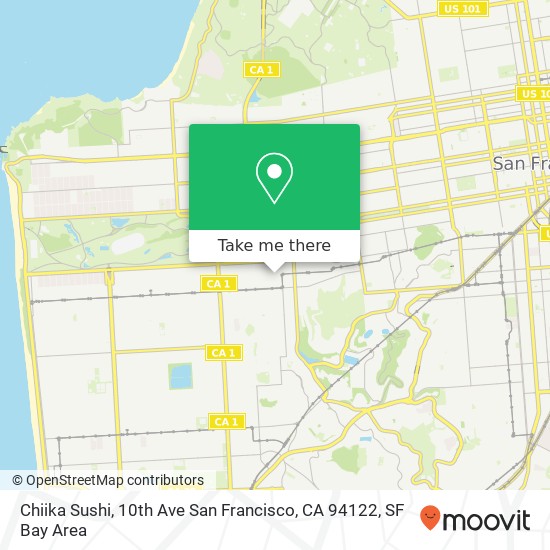 Chiika Sushi, 10th Ave San Francisco, CA 94122 map