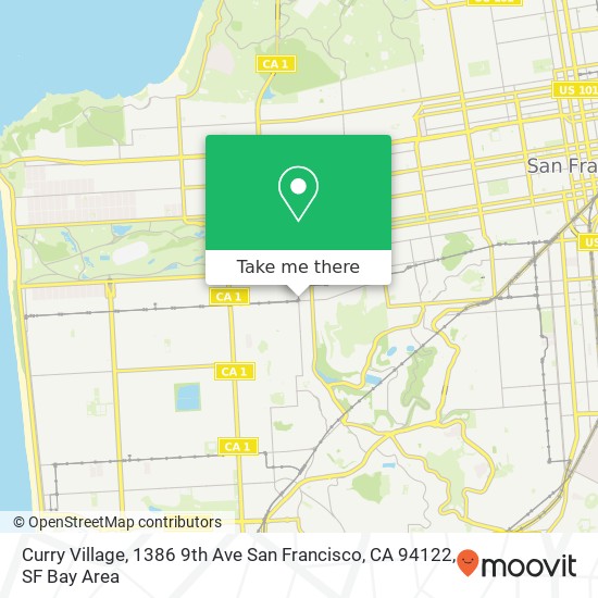 Mapa de Curry Village, 1386 9th Ave San Francisco, CA 94122