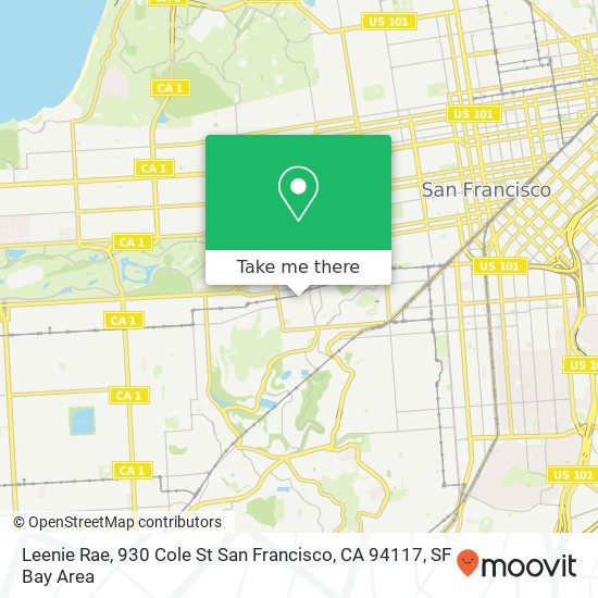 Mapa de Leenie Rae, 930 Cole St San Francisco, CA 94117