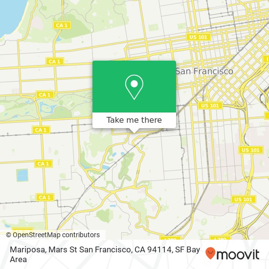 Mapa de Mariposa, Mars St San Francisco, CA 94114