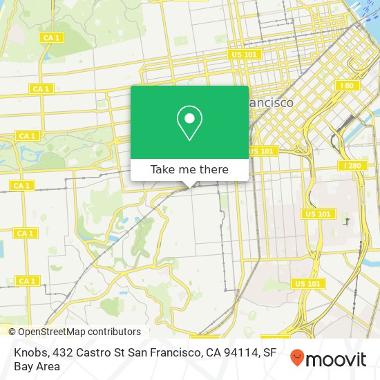 Mapa de Knobs, 432 Castro St San Francisco, CA 94114