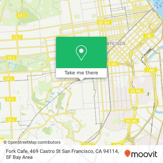 Mapa de Fork Cafe, 469 Castro St San Francisco, CA 94114
