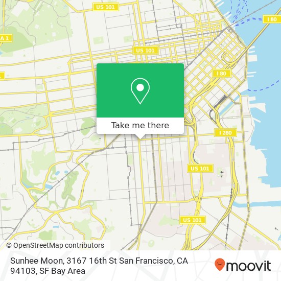 Mapa de Sunhee Moon, 3167 16th St San Francisco, CA 94103