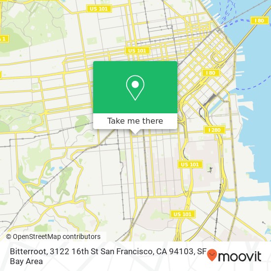 Mapa de Bitterroot, 3122 16th St San Francisco, CA 94103