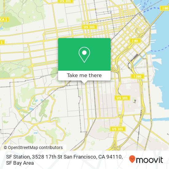 Mapa de SF Station, 3528 17th St San Francisco, CA 94110