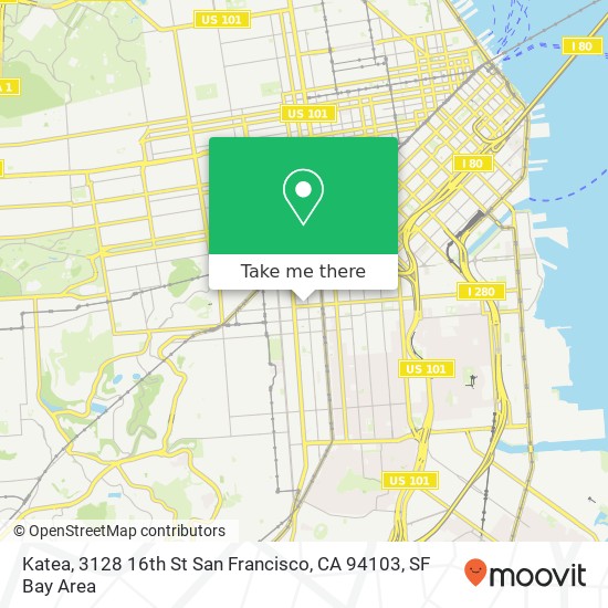 Mapa de Katea, 3128 16th St San Francisco, CA 94103