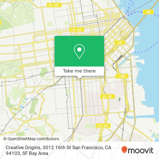 Mapa de Creative Origins, 3012 16th St San Francisco, CA 94103