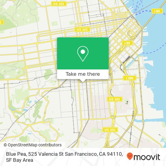 Mapa de Blue Pea, 525 Valencia St San Francisco, CA 94110