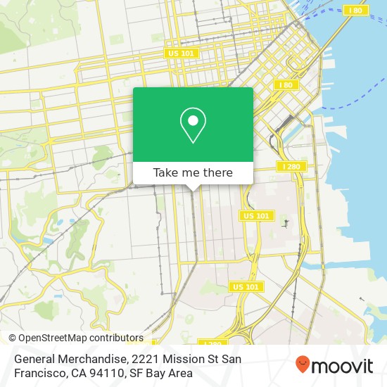 Mapa de General Merchandise, 2221 Mission St San Francisco, CA 94110