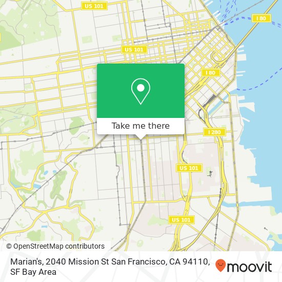 Mapa de Marian's, 2040 Mission St San Francisco, CA 94110