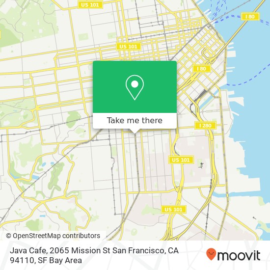 Mapa de Java Cafe, 2065 Mission St San Francisco, CA 94110