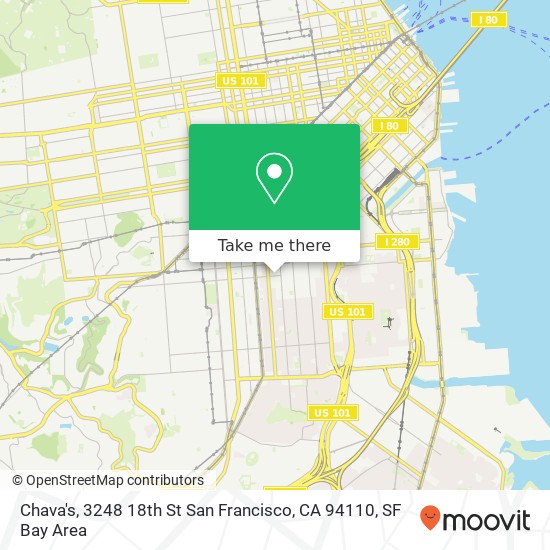 Mapa de Chava's, 3248 18th St San Francisco, CA 94110