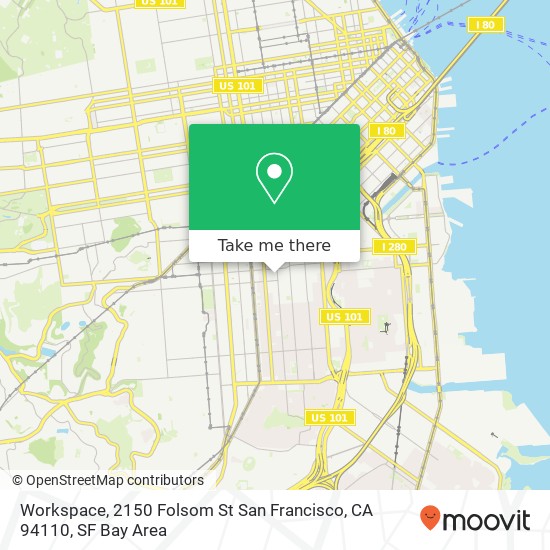 Mapa de Workspace, 2150 Folsom St San Francisco, CA 94110