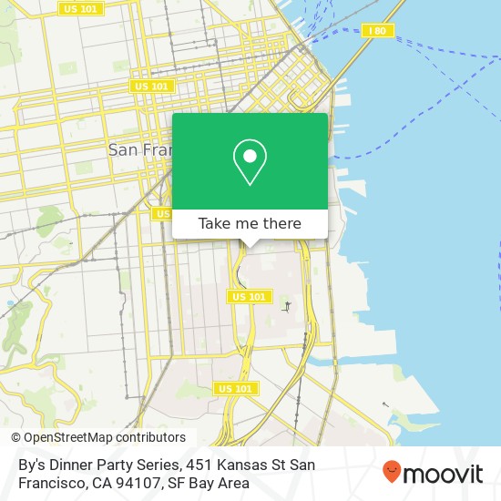 Mapa de By's Dinner Party Series, 451 Kansas St San Francisco, CA 94107
