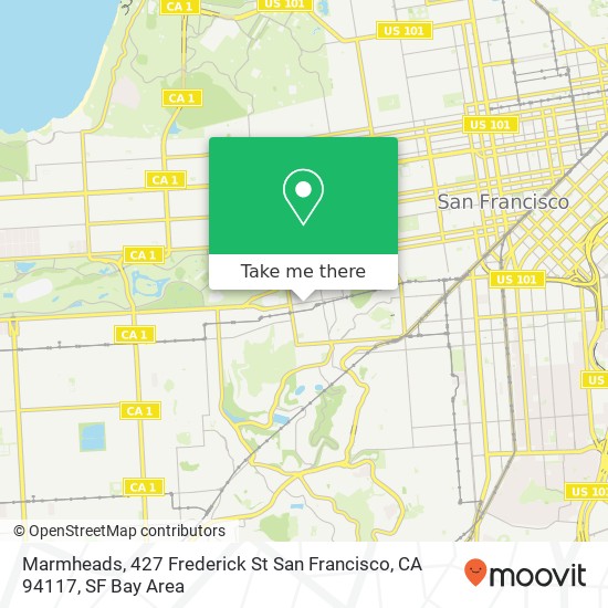 Mapa de Marmheads, 427 Frederick St San Francisco, CA 94117