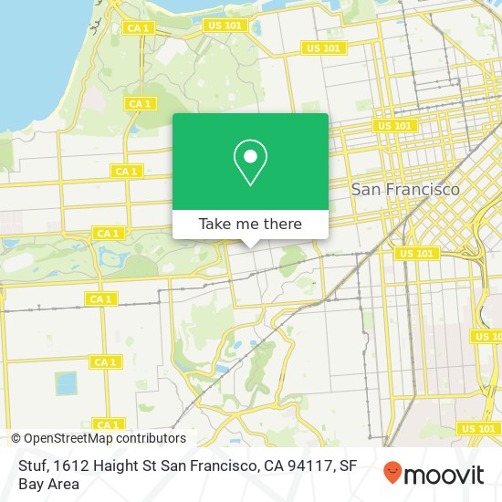 Mapa de Stuf, 1612 Haight St San Francisco, CA 94117