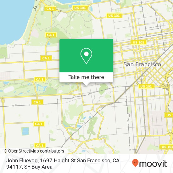 Mapa de John Fluevog, 1697 Haight St San Francisco, CA 94117