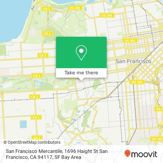 Mapa de San Francisco Mercantile, 1696 Haight St San Francisco, CA 94117