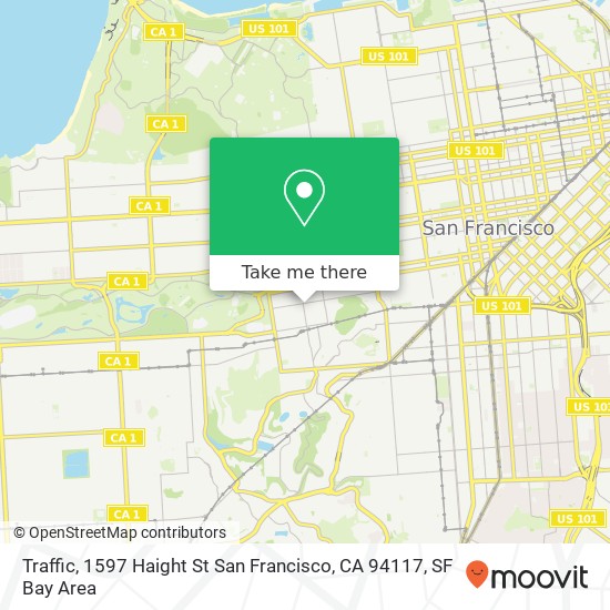 Mapa de Traffic, 1597 Haight St San Francisco, CA 94117