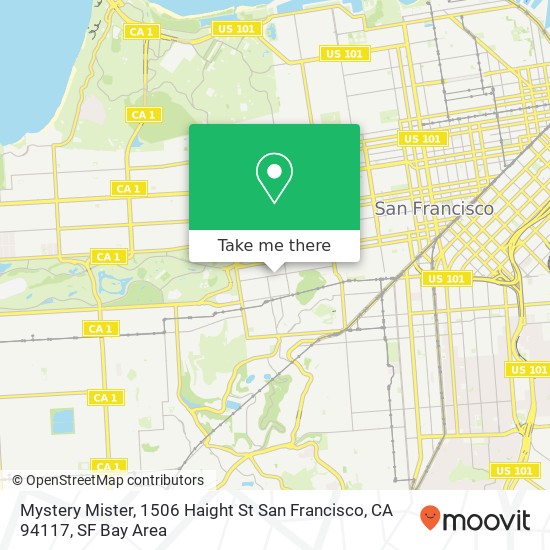 Mapa de Mystery Mister, 1506 Haight St San Francisco, CA 94117