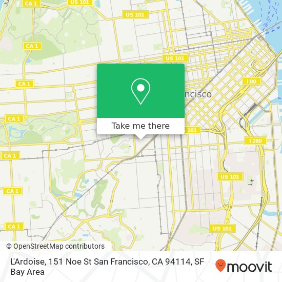 Mapa de L'Ardoise, 151 Noe St San Francisco, CA 94114