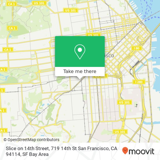 Mapa de Slice on 14th Street, 719 14th St San Francisco, CA 94114