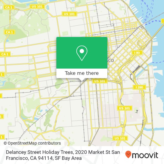 Mapa de Delancey Street Holiday Trees, 2020 Market St San Francisco, CA 94114