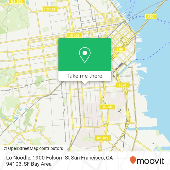 Mapa de Lo Noodle, 1900 Folsom St San Francisco, CA 94103